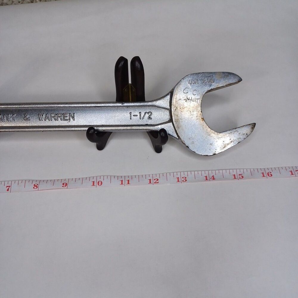 Frank & Warren Double Open End Wrench 1-3/8" x 1-1/2" SAE 16" Long Huge Japan - Picture 4 of 12